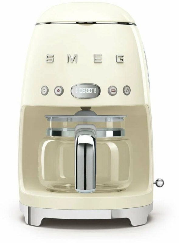 Капельная кофеварка Smeg DCF02CREU, кремовый, стиль 50-х годов, 10 чашек, 1.4 л