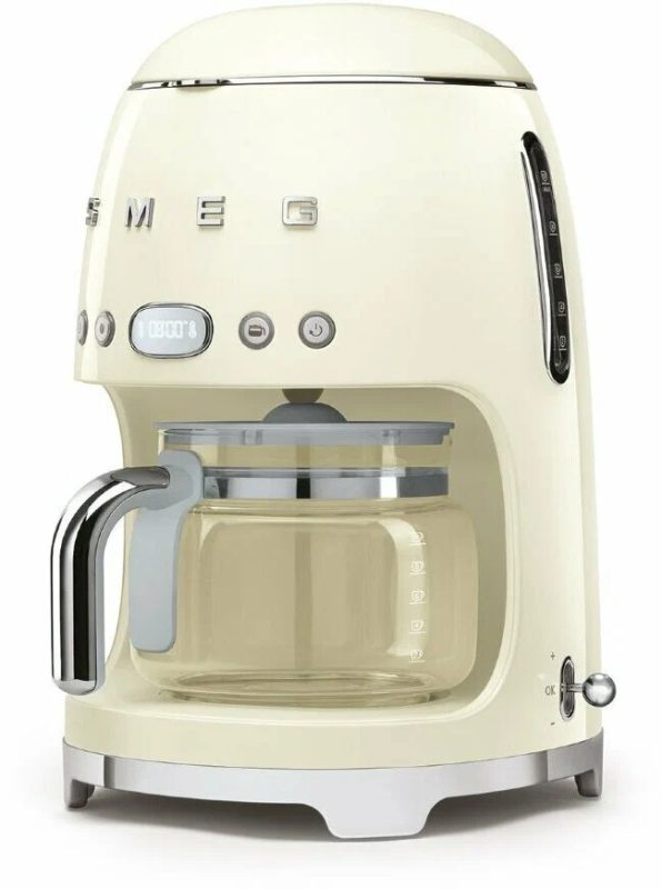 Капельная кофеварка Smeg DCF02CREU, кремовый, стиль 50-х годов, 10 чашек, 1.4 л