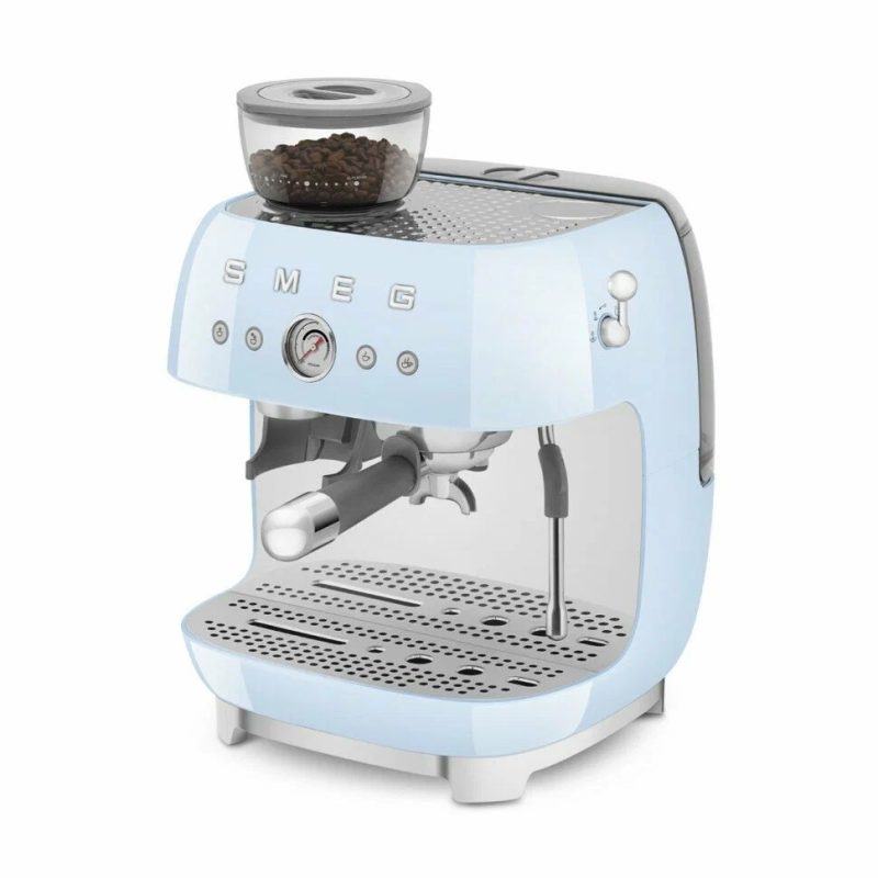 Кофемашина SMEG EGF03PBEU пастельный голубой, рожковая, эспрессо, встроенная кофемолка