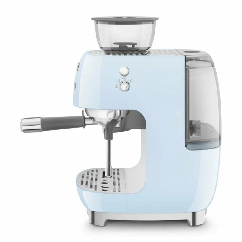 Кофемашина SMEG EGF03PBEU пастельный голубой, рожковая, эспрессо, встроенная кофемолка