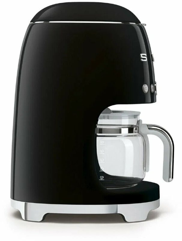 Капельная кофеварка Smeg DCF02BLEU, черный, стиль 50-х годов, 10 чашек, 1.4 л