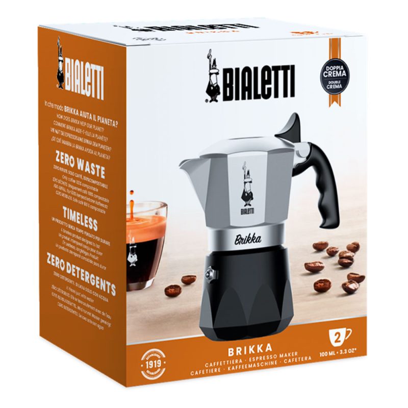 Гейзерная кофеварка Bialetti Brikka 7327 с клапаном для пенки