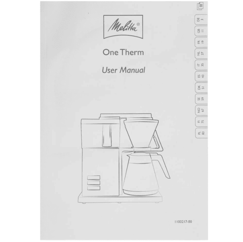 Капельная кофеварка Melitta One Therm 1031-11