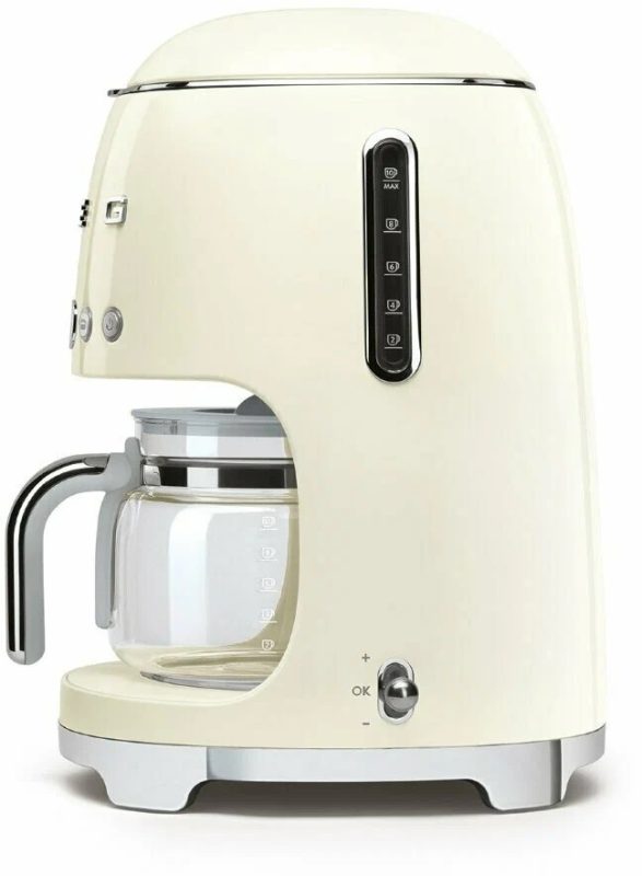 Капельная кофеварка Smeg DCF02CREU, кремовый, стиль 50-х годов, 10 чашек, 1.4 л