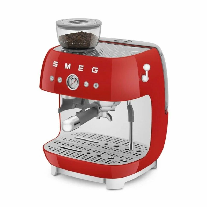 Кофемашина SMEG EGF03RDEU красный, рожковая, эспрессо, встроенная кофемолка