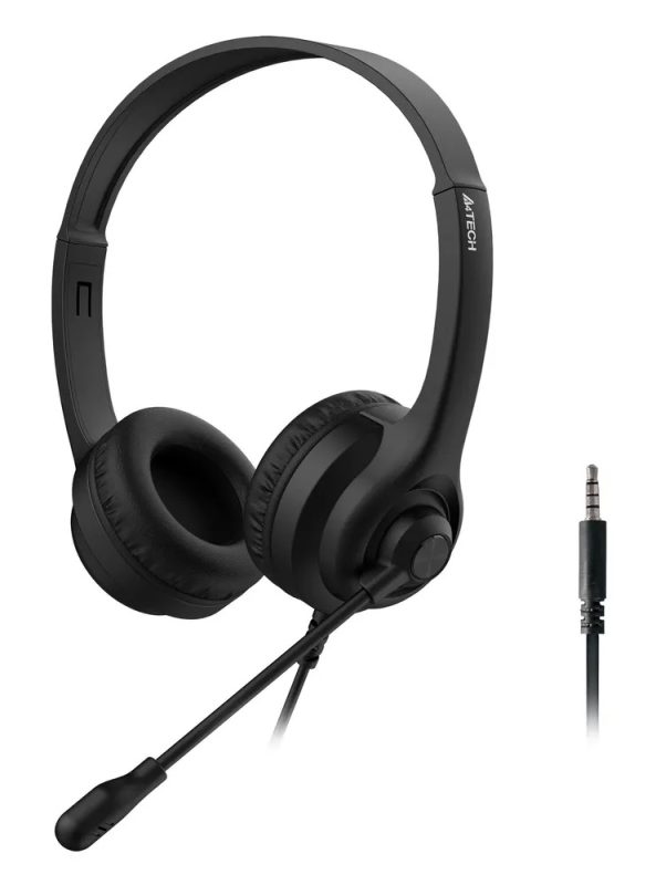 Наушники с микрофоном A4Tech HS-8i черный 1.8м накладные