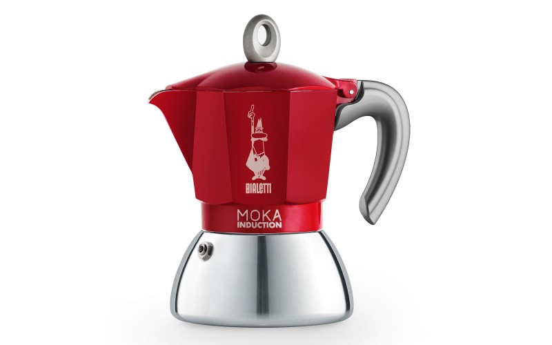 Гейзерная кофеварка Bialetti New Moka Induction ROSSA 6944 красная на 4 порции