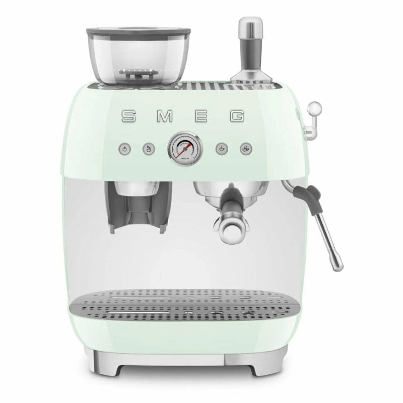Кофемашина SMEG EGF03PGEU пастельный зеленый, рожковая, эспрессо, встроенная кофемолка