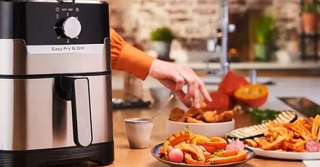 Аэрогриль Tefal EY505D Fry & Grill Precision, черный