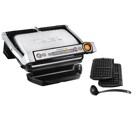 Умный электрогриль Tefal Optigrill+ GC716D12 с насадкой для вафель