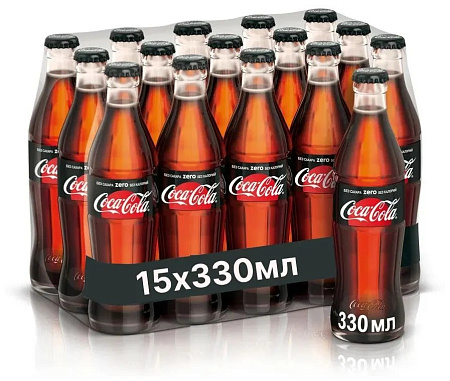 Газированный напиток Coca-Cola Zero 0,33 х 15 шт., Грузия, стекло