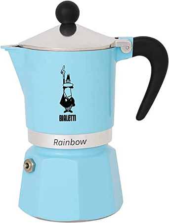 Гейзерная кофеварка на 6 чашек Bialetti Rainbow Azzura 270мл 5043 голубая